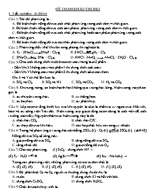 2 Đề tham khảo thi học kỳ II môn Hóa học Lớp 10